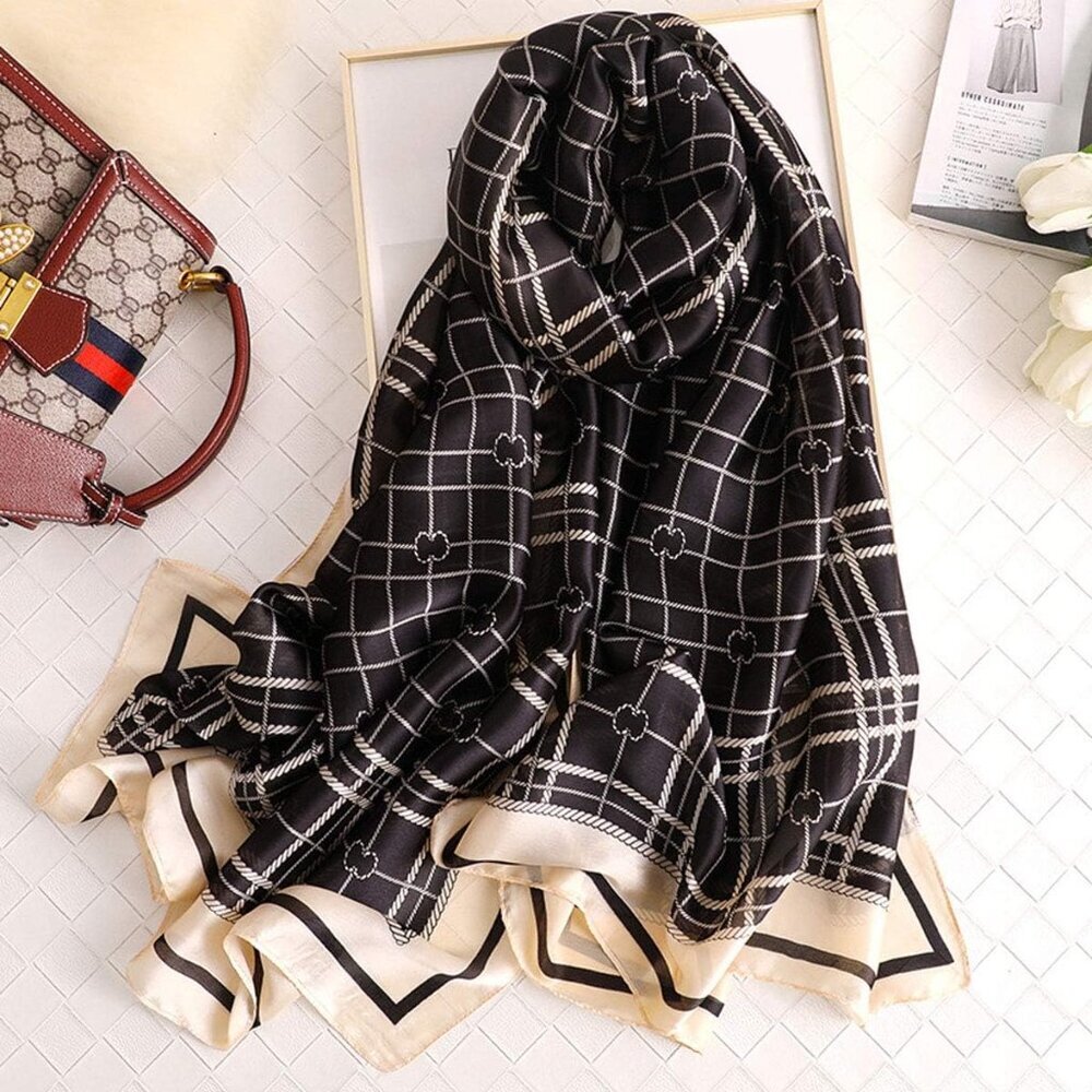 Silk Scarf Mulberry Silk Fashion Scarves Long Lightweight Shawl Wrap … - Picture 3 of 7